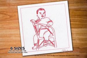 Baby Boy Sitting on Chair