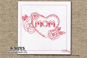 Letter MOM in Heart Shape