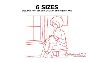 Woman Knitting by Window