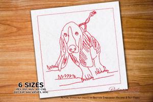 Basset Hound Dog with Leash