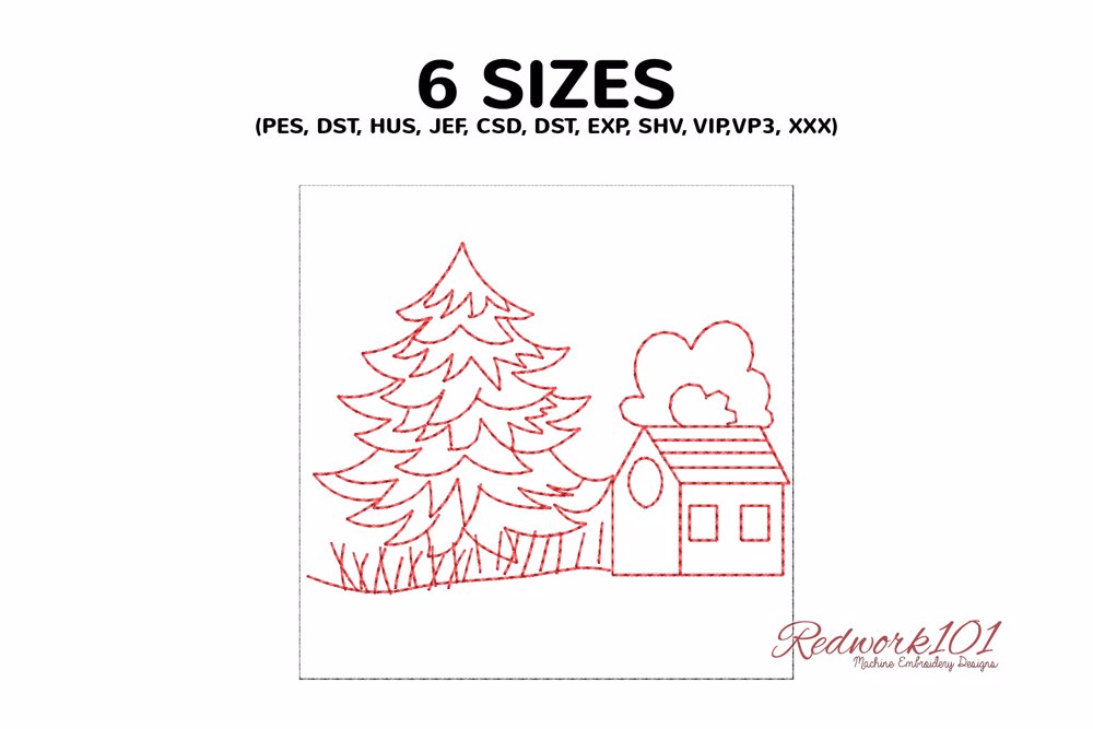 Christmas tree with house