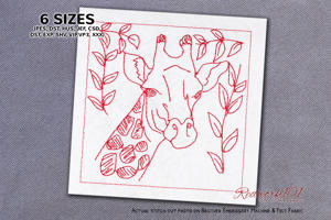 Pleasant Giraffe Face And Plant Leaves
