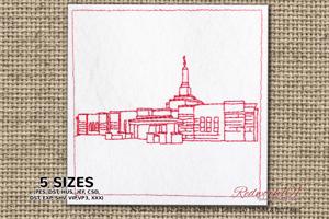 Aba Nigeria LDS Temple Redwork Embroidery Pattern