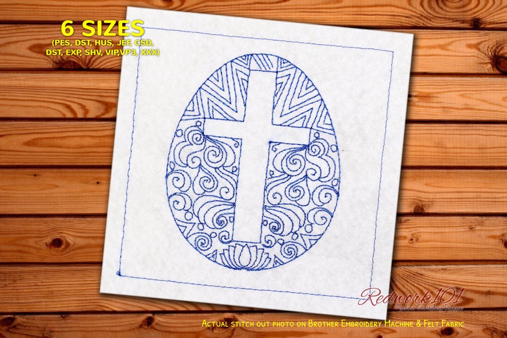 Christian Cross Sketch on Easter Egg 