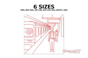 Man Walking through Subway Station