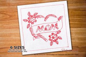 Floral Heart with Wording MOM