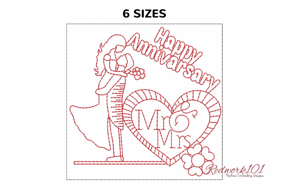 MR and MRS with decorated hearts