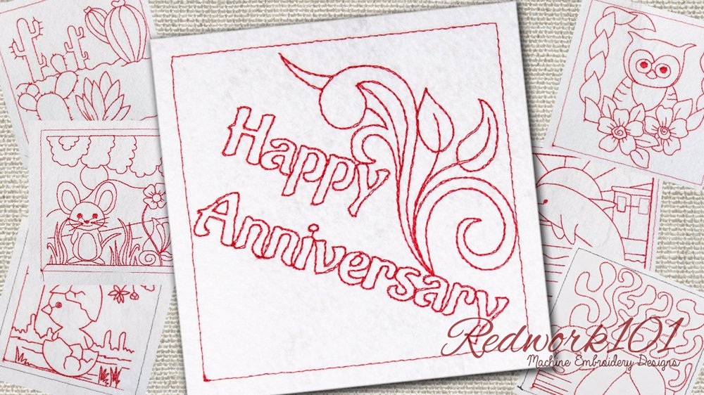 Swirl Design with Happy Anniversary